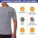 Men's Grey Polo Shirt - Printed