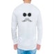 Men's White Printed Long Sleeves T-Shirt - Crew Neck