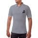 Men's Grey Cotton Polo Shirt - Printed