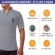 Men's Grey Cotton Polo Shirt - Printed