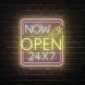 Now Open 24/7 Square Sign