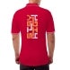 Men's Red Cotton Polo Shirt - Printed