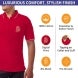 Men's Red Cotton Polo Shirt - Printed