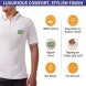 Men's White Cotton Polo Shirt - Printed